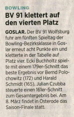 5. Spieltag BZK in Goslar 5. Spieltag BZK in Goslar