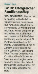 6. Spieltag KL am 16.02.2020 in Wolfenbüttel 6. Spieltag KL am 16.02.2020 in Wolfenbüttel