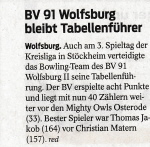 3. Spieltag KL am 10.11.2019 in Wolfenbüttel 3. Spieltag KL am 10.11.2019 in Wolfenbüttel