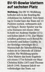 2. Spieltag BZK am 20.10.2020 in Goslar, 2. Spieltag KL am 20.10.2019 in Osterode 2. Spieltag BZK am 20.10.2020 in Goslar, 2. Spieltag KL am 20.10.2019 in Osterode